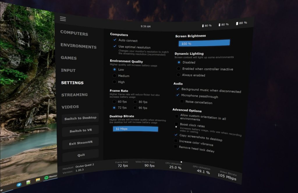 Virtual Desktop Settings