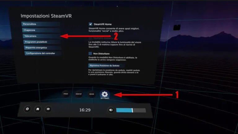 How to enable pass-through camera mode in Valve Index options 1