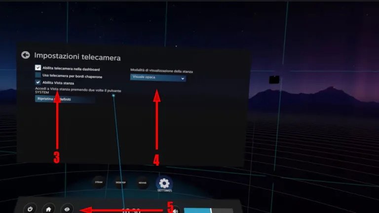 How to enable pass-through camera mode in Valve Index options 2