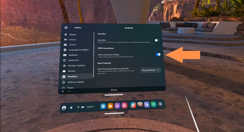 Disabling pop-up windows meta oculus quest