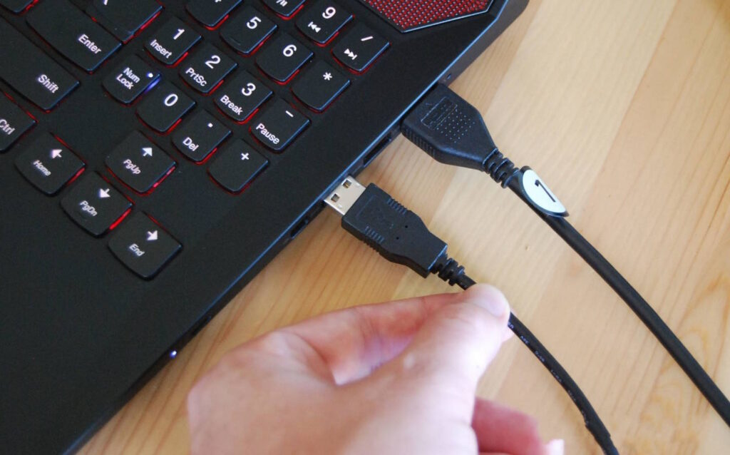 Connect the other end of the USB to Micro-USB cable to a USB port on your PC