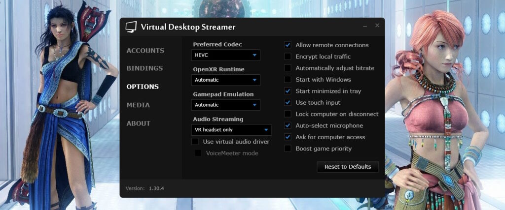 Virtual Desktop Streamer app